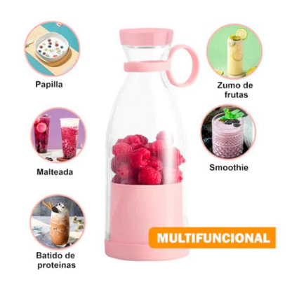 Batidora Portatil Juice 350 ml Rosada + ENVÍO GRATIS