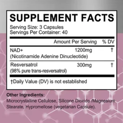 NAD+RESVERATROL 60 CAPSULAS + ENVÍO GRATIS